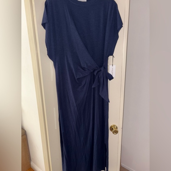 Apiece Apart Navy Blue Maxi Tie Waist Dress Size 2XL NWT - Picture 1 of 4